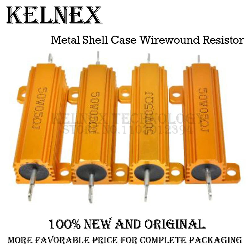 50W 100W Aluminum Power Metal Shell Case Wirewound Resistor 0.01R ~ 100K 1 4 6 8 10 20 200 500 1K 10K ohm resistance RX24 DSSRQI