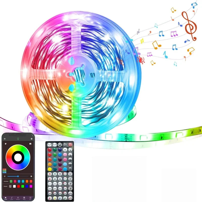 5050 RGB LED Strip Light SMD USB Remote&APP Control Bluetooth Flexible Tape Diode Ribbon for Living Room Bedroom TV Backdrop