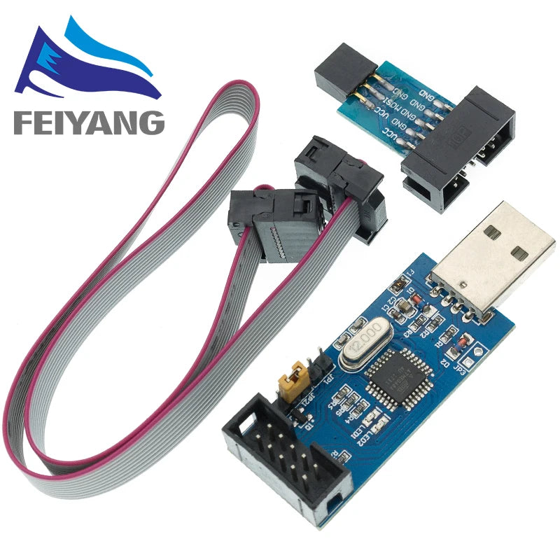 10Pin To 6 Pin Adapter Board+ USBASP USBISP AVR Programmer USB ATMEGA8 ATMEGA128 ATtiny/CAN/PWM 10Pin Wire Module DIY