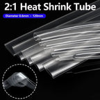 1/2/5M Clear 2:1 Heat Shrink Tube Diameter 0.6mm~120mm Wire Repair Protector Polyolefin Insulated Shrinkable Cable SleeveTubing
