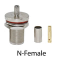 N Male Plug & Female Jack 50-3 N Connector RF Coaxial Connector Bulkhead Connector Crimp RG58 RG142 RG400 Cable Adapter