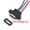 1pcs USB-C High Current Charging Socket With Rubber Ring 2Pin 4Pin Straight Ear Side Ear Type C Waterproof Female Connector Jack