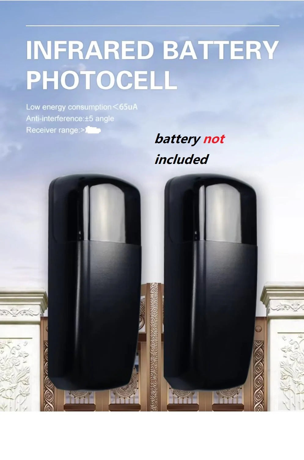 12M 12V24V Safety Reflection Photocell battery powered Photoelectric Beam Sensor for Swing Sliding Gate Opener Garage Door motor