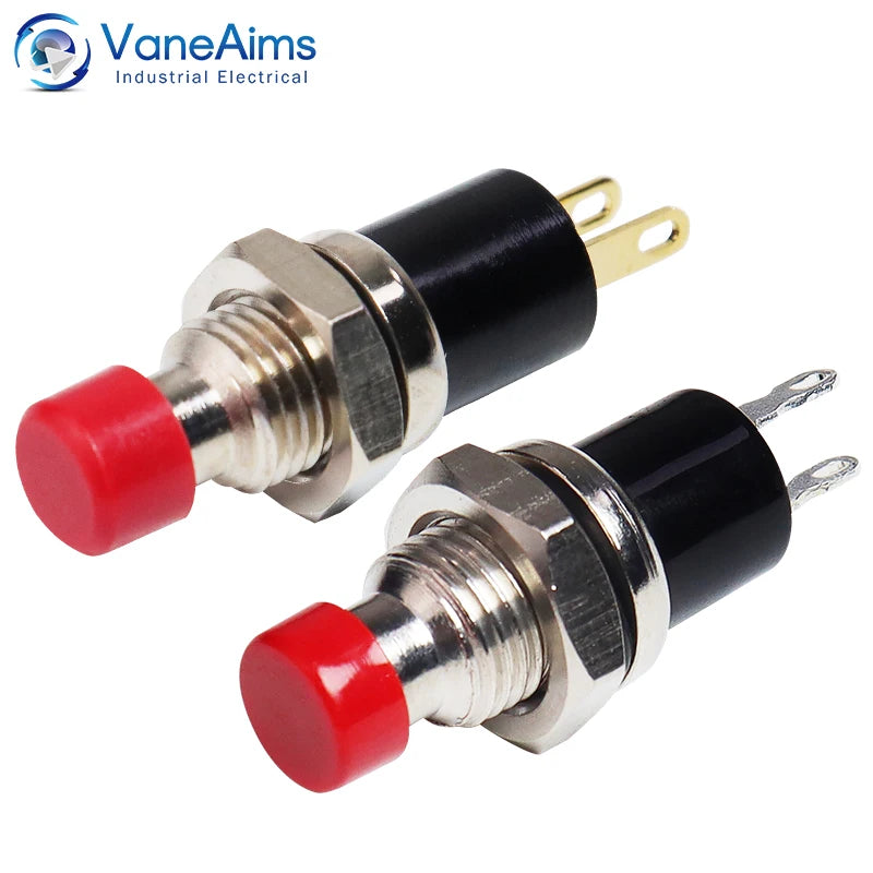 1/5pcs 7mm Power Push Button without fixation Momentary Self Reset Latching Mini Button Switch On Off 1NO 1NC 3A/125V 1A/250V