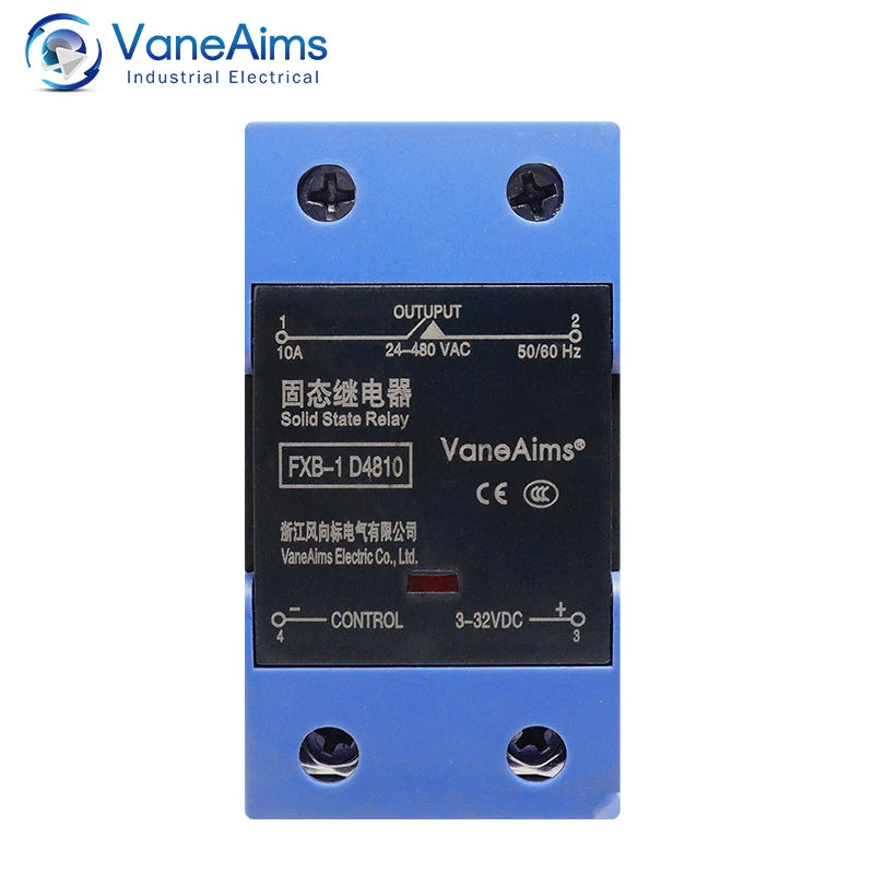 Solid State Relay VaneAims Din Rail Mounting Single Phase SSR With Heat Sink 10A-120A DC Control AC DC Control DC AC Control AC