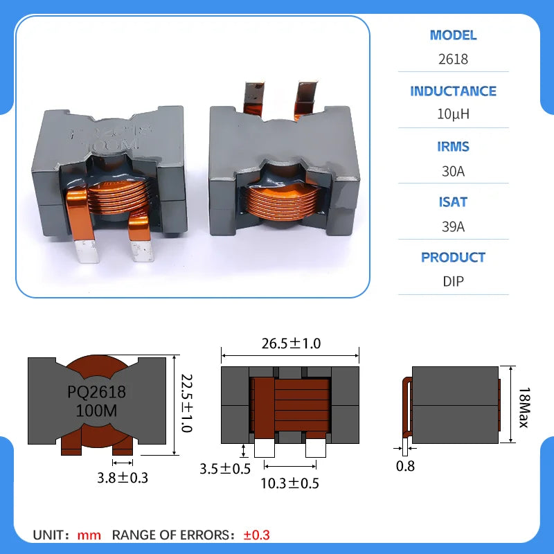 Flat Copper Wire PQ2615 PQ2616 PQ2617 PQ2618 PQ2620 Ferrite DC Filtering