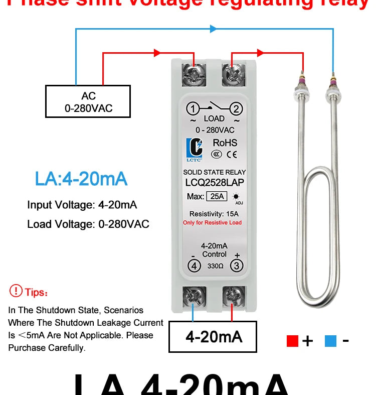 LCTC Solid State Relay DIN Rail Slim SSR 10/15/25/40A 0-10V 0-5V 4-20mA Voltage Regulator Relay With Heat Sink DC-AC DC-DC AC-AC