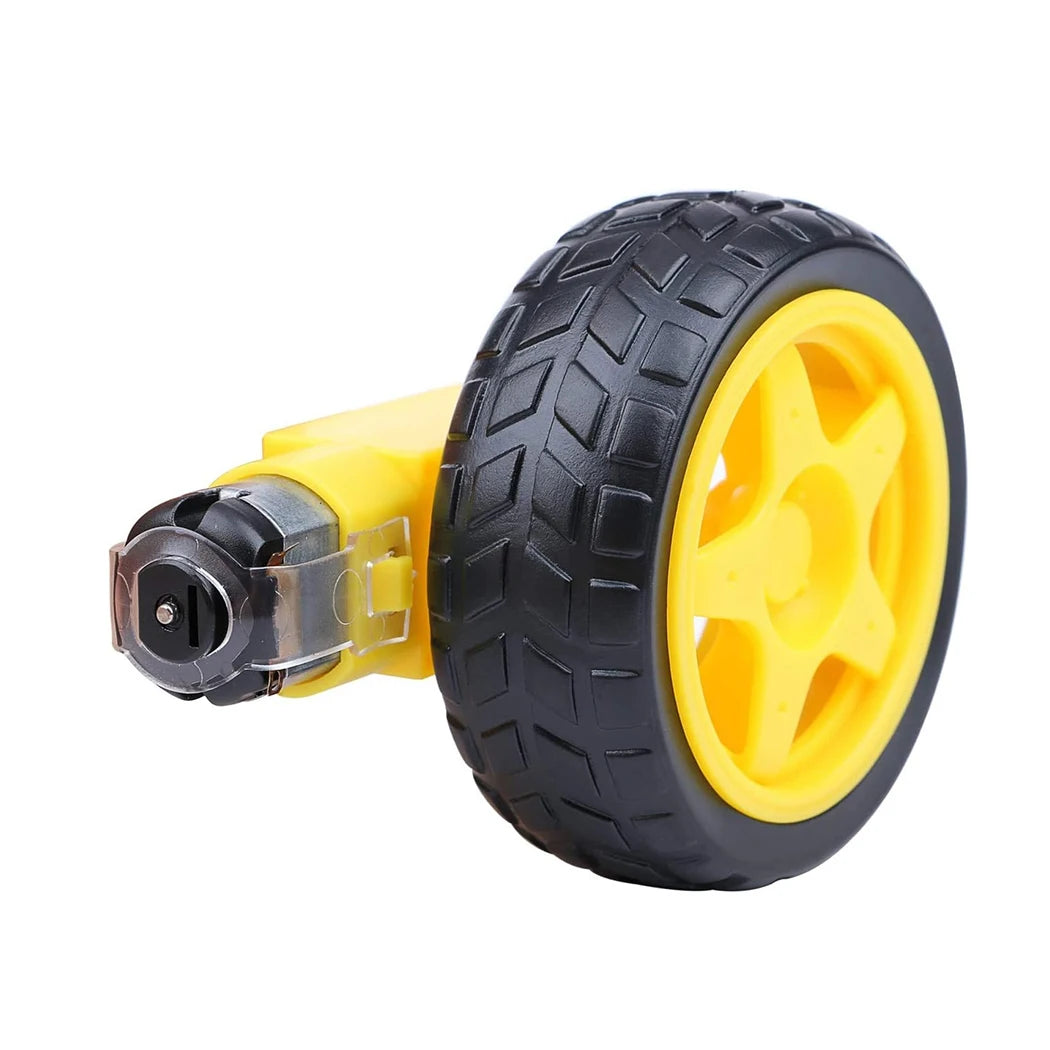 DC Gearbox Motor TT Motor 200RPM Tire Wheel DC 3-6V 1:48 Male Connector with 1Pc L298N Motor Drive Controller Board for Arduino