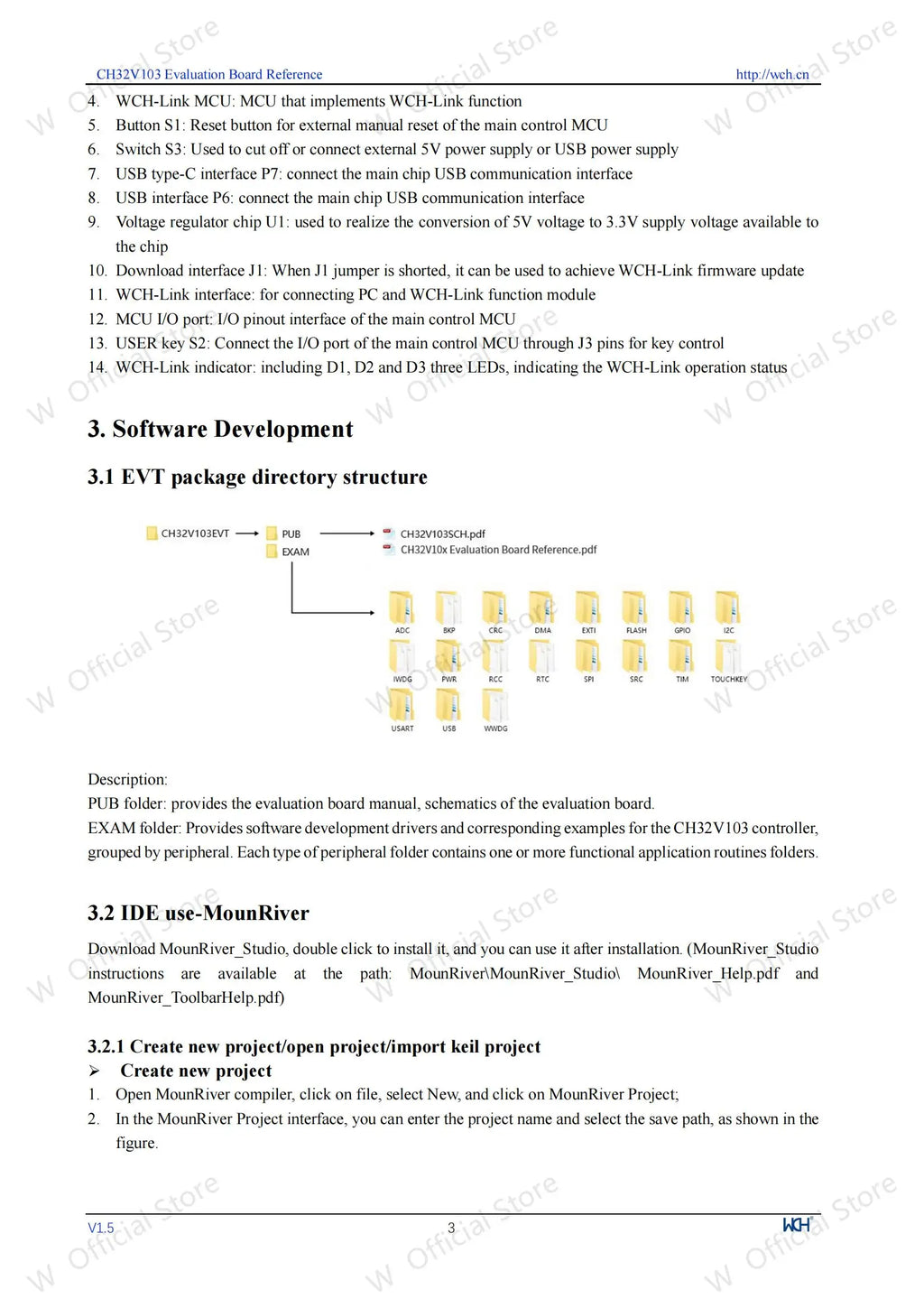 CH32V103 development board, on-board WCH-Link debugger CH32V103R8T6 Microcontroller Evaluation Boards