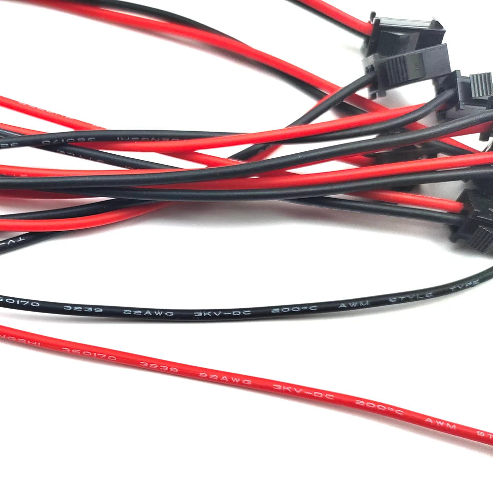 5/10Pairs 2pin SM JST 20cm 22AWG Silicone Cable Female/Male Connectors for Led Strip RGB 5050 3528 WS2801 APA02 WS2815 WS2813