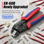 Ratchet Quick-Change Crimping Pliers SN-68 with 6 Jaws for Automotive Terminals, Dupont Terminals, Wire Crimping Tool Kit