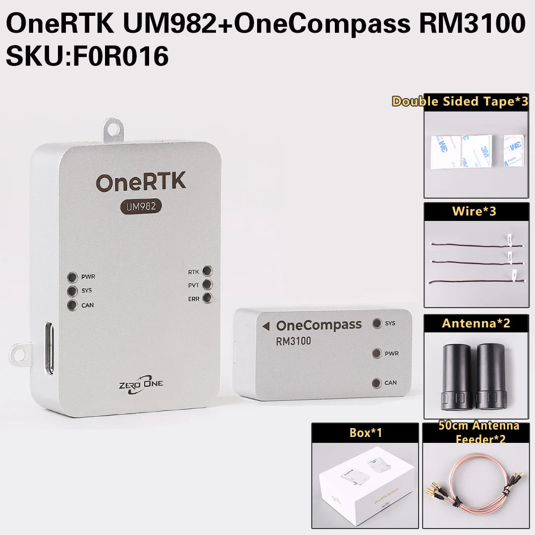 Zero One OneRTK UM982 Dual-Antenna Direction Finding RTK Module with Compass for Plant Protection & Mapping