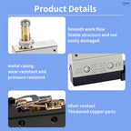 10Pcs Horizontal Limit Switch Long Hinge Roller Lever Momentary SPDT 1NO 1NC 380V 10A Industrial Travel Position Switch IP54