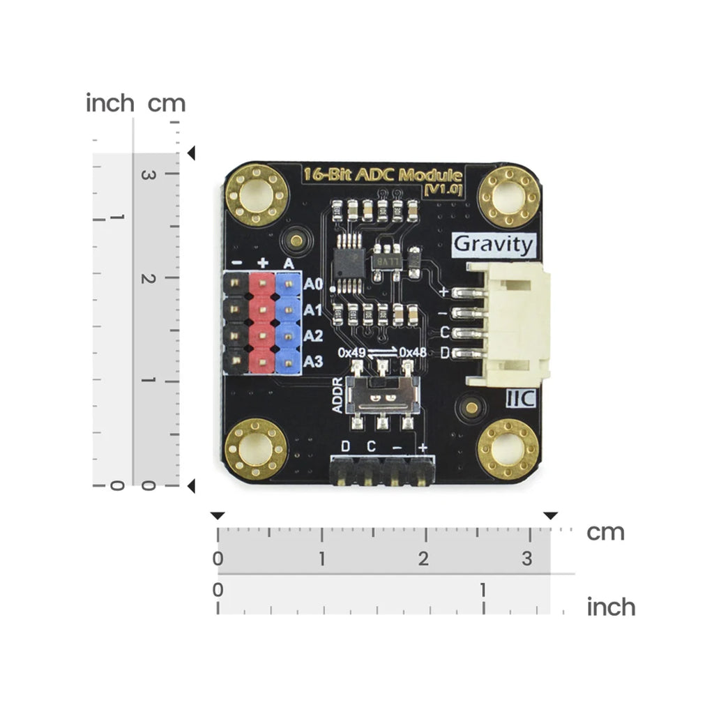 DFRobot Gravity I2C ADS1115 16-Bit ADC Analog to Digital Conversion Module 3.3~5V Supports Cascade for Arduino Raspberry Pi