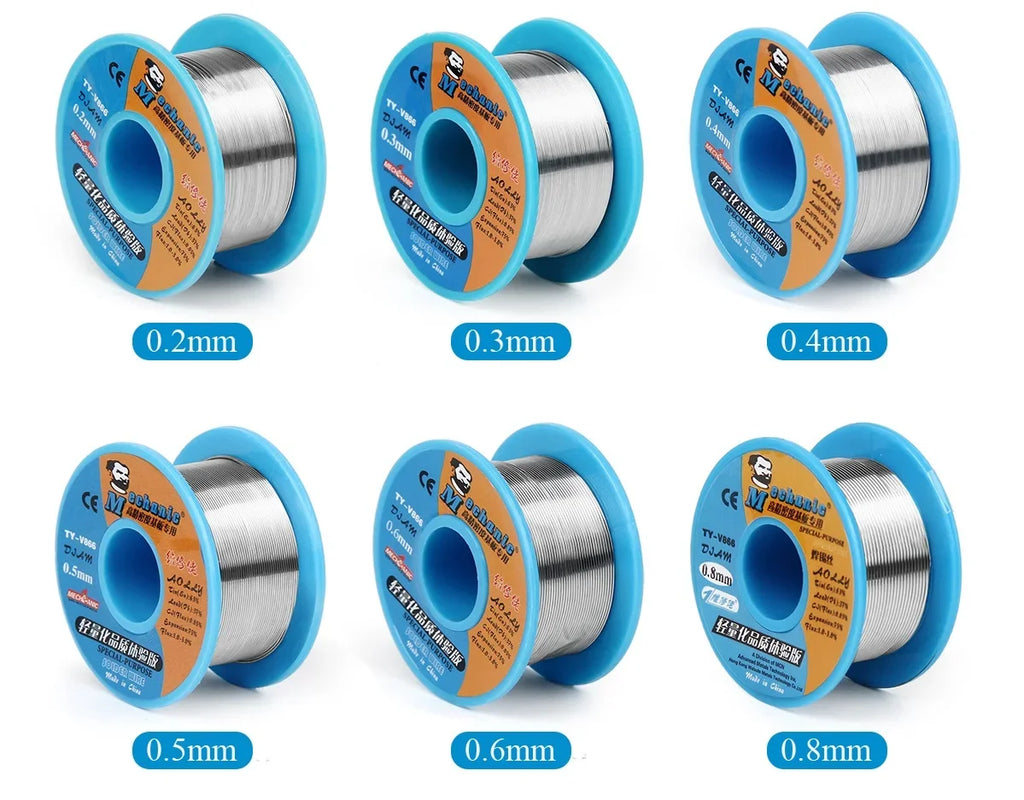 MECHANIC TY-V866 Solder Wire 0.2-0.8mm 40g Rosin Core 183℃ High Purity Environmental Soldering Tin Wire for Electronics Repair