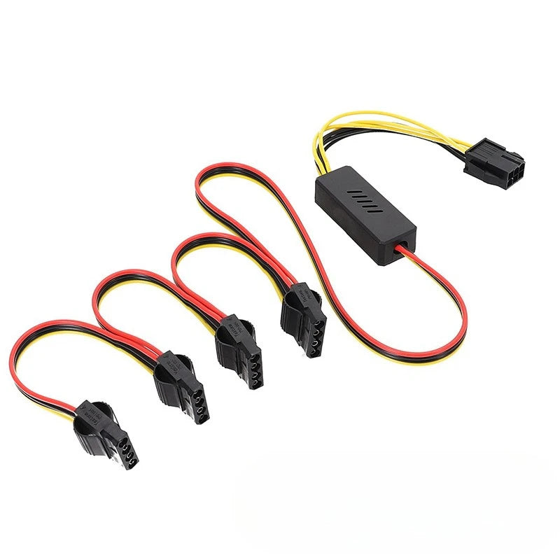New Graphics Card Hard Drive Cable 6Pin To SATA Hard Drive Power Cables 12V Adapter 1 2 3 4 SATA 12V Molex Large 4PIN Cable