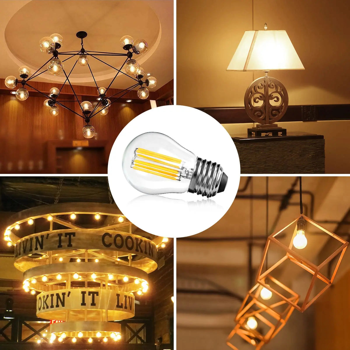 Led Filament Edison Bulb E27 G45 Mini Globe 4W 6W Dimmable Vintage Led Lamp 2700K Warm White For String Light Bulb