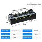 TB1503 TB2503 TB4512 Screw Terminal Block Barrier Strip 15A 25A 45A Wire Connector with Flame Retardant PC Cover for DIN Rail