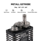 70kg Digital Servos Large Torque Magnetic Induct 8.4v Brushless Motor IP68 Steel Helical Gear For 1/8 1/10 Remote RC Car Robot