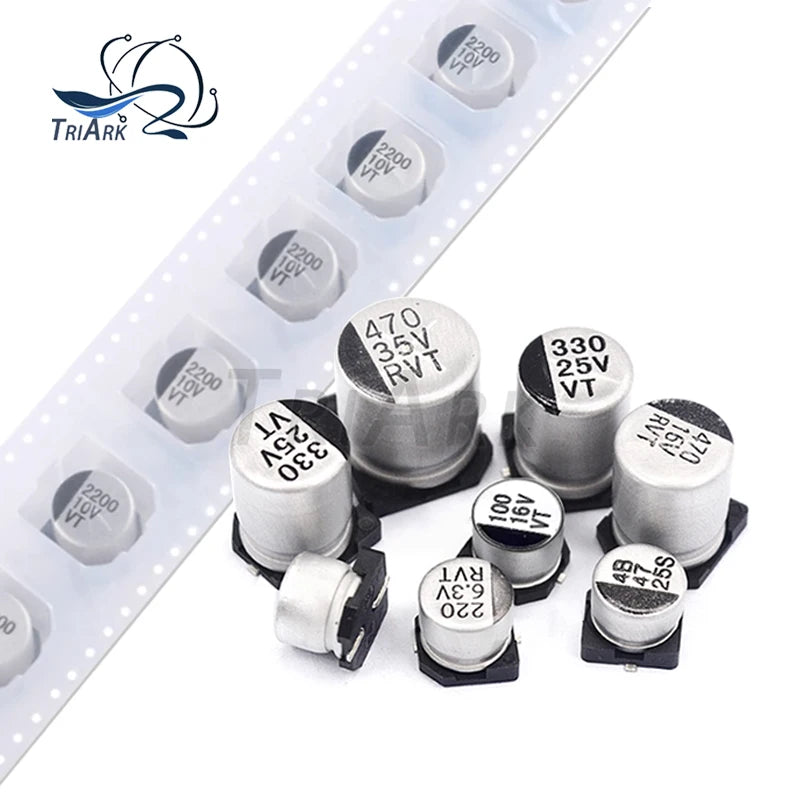 10PCS 6.3V 10V 16V 25V 35V 50V SMD Aluminum Electrolytic Capacitor 2.2UF 4.7UF 10UF 22UF 33UF 47UF 68UF 100UF 220UF 330UF 1000UF