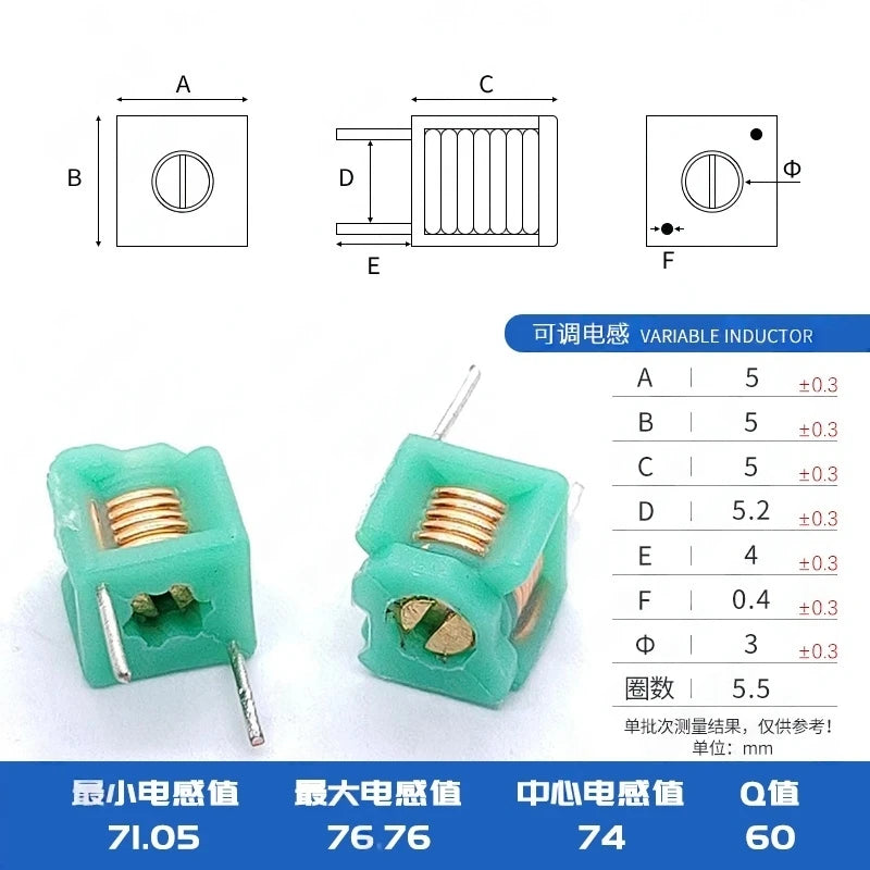 10PCS MD0505 Adjustable Inductor 5 * 51.5T 2.5T 3.5T 4.5T 5.5T Air Coil Adjustable Coil
