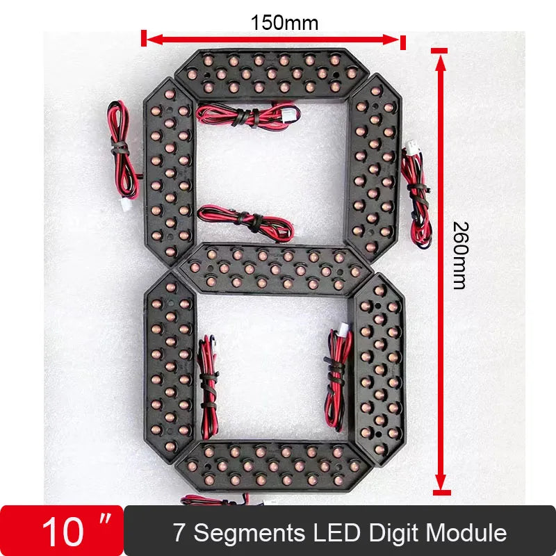 4pcs/lot 10 inch Small Size 7 Segment LED Display For Price/Time/Temperature/Score Sign Outdoor Waterproof Digital module