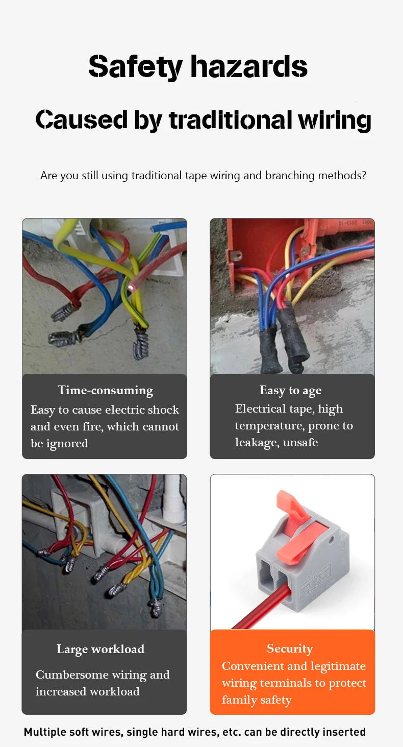 1PC Wire Connector Electric Cable Led Conectors Fast Terminals Blocks Docking Butt Household Electrician Tools For 4mm² 6mm²