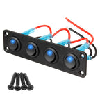 1-4 Gang Toggle Switch Panel 12V USB Car Boat Marine RV Truck Blue LED Styling Accessories Marine Rocker Switch Universal