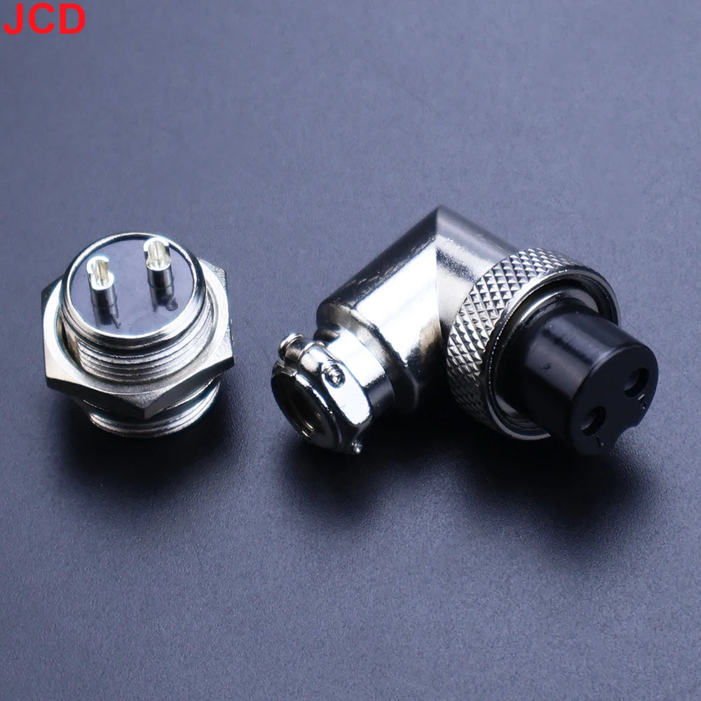 JCD GX16 90 Degree Right Angle 16mm Aviation Connector Elbow M16-2 3 4 5 6 7 8 9 10 Pin Female Plug Male Chassis Mount Socket