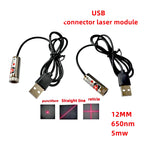 12mm 5mw Adjustable focus red Diode Industrial Laser Module Positioning Copper Head With USB Line 650nm Dot Line Cross