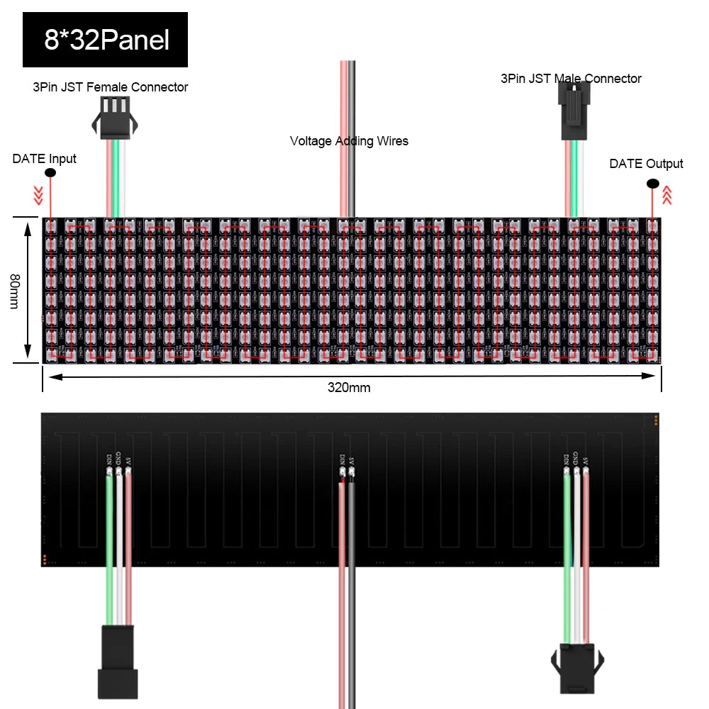 1~5Pcs WS2812B 8x8 16x16 RGB LED Digital Flexible Individually Addressable Panel Screen WS2812 8x32 Smart Pixel Module Matrix 5V