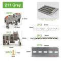 Din Rail Type Various Terminal Block Kit 211 Wire Electrical Conductor Universal Fast Cable Connector With Number Strip Set