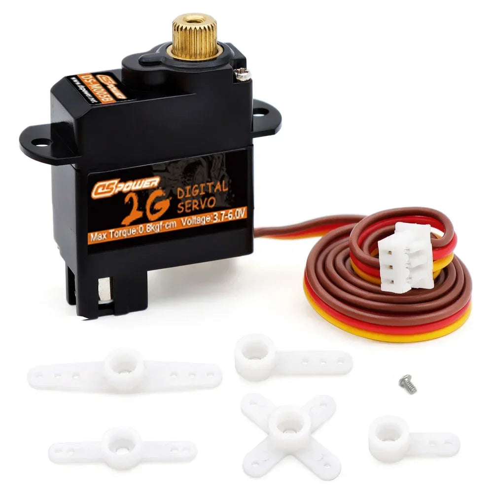DSPOWER 2g Plastic/Metal Gear Motor Mini Micro Servos for RC Car Airplanes Fixed-wing Quadcopter Boat Plane Robot Wltoys Axial