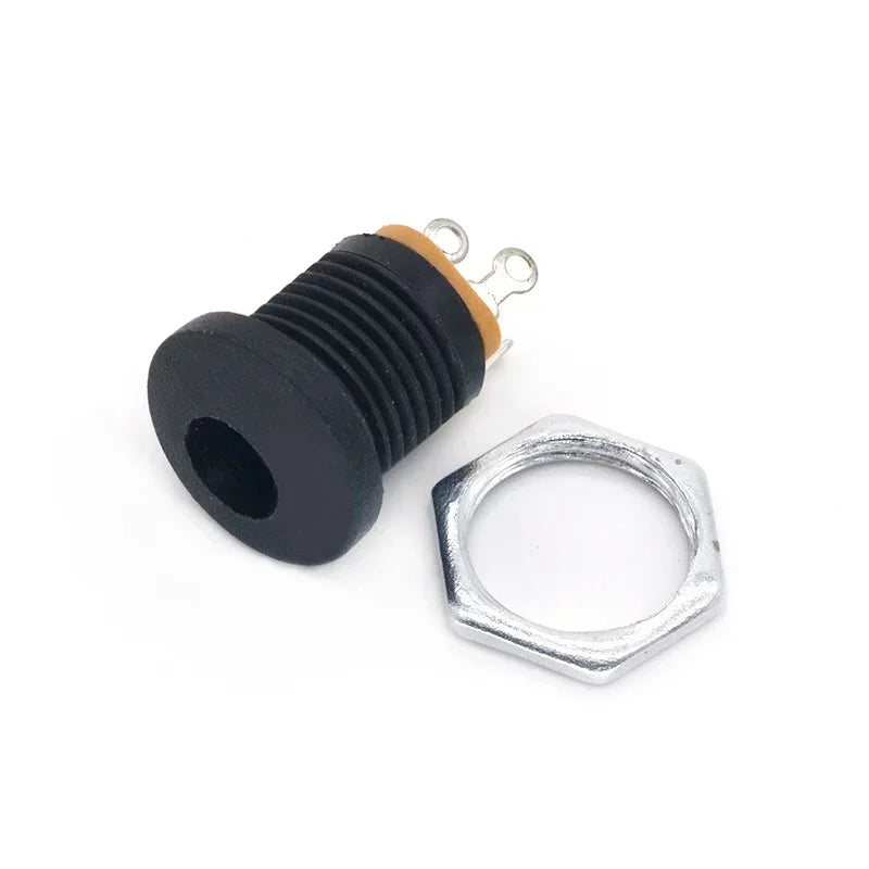 10/50/200Pcs DC-022 DC Plug Jack Panel Mounting DC022 5.5x2.1mm/2.5mm DC Power Socket Connector with Screw Nut