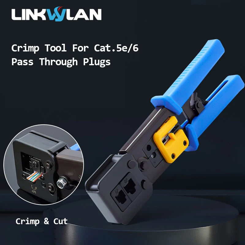 Linkwylan Cat7 Cat6 Cat5e UTP STP Pass Through Plug Network RJ45 Modular Connector 1.1/1.3/1.5mm Holes For Solid Stranded Cables