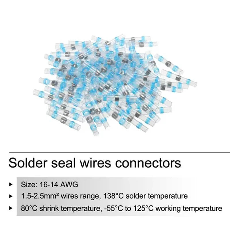 10/30/50PCS Waterproof welding heat shrinkable wire connector soldering sleeve wire terminal kit marine insulation