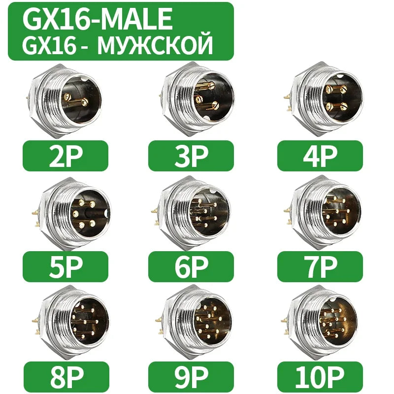 GX12 GX16 GX20 Gold Plated Aviation Plug Socket Docking Connector 2PIN 3PIN 4PIN 5PIN 6PIN 7PIN 8PIN 9PIN 10PIN 12PIN 14PIN 15P