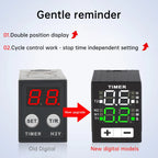 H3Y-4 AC 220V DC 12V DC 24V Time Relay Cycle Time Control Delayer power on delay device Digital Display With Base Power Supply