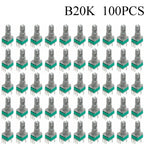 100PCS RK097 Precision Linear Potentiometer Vertical Single Link Shank 15mm D axis B2K B10K B20K B50K B100K B500K B1M