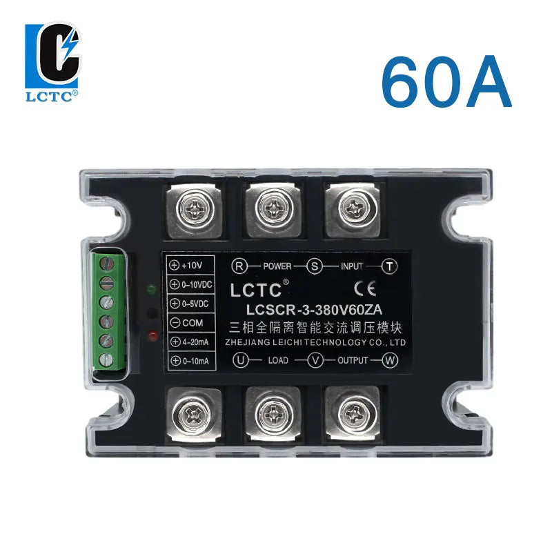 LCTC Voltage Regulator Module 380V Three Phase Solid State Relay 25A 40A 60A 100A 150A 200A SSR Fully Isolated Intelligent AC