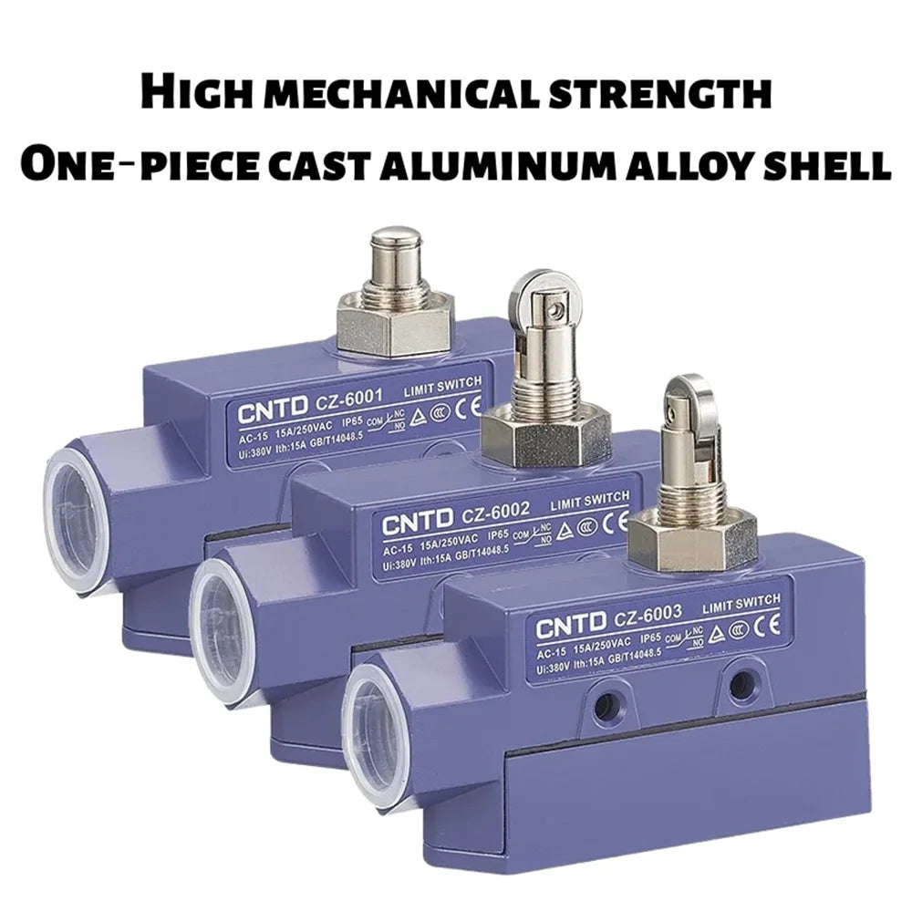 CNTD CZ‑6 Series Limit Switch CZ‑6001 CZ‑6002 CZ‑6003 CZ‑6004 CZ‑6005 Micro Travel Switch IP65 15A CE Certified Waterproof