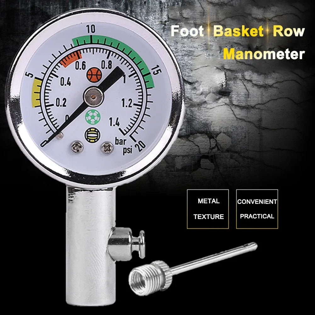 Soccer Ball Pressure Gauge Air Watch Or 3PCS Needle Football Volleyball Barometers Portable Air Release Valve Inflatable Tools