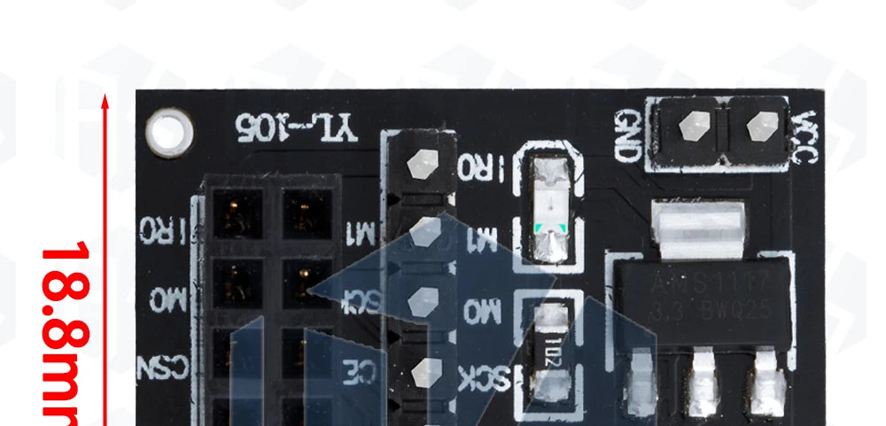 8Pin NRF24L01 Socket-Type Adapter Board 1PCS - Wireless Transceiver Module Carrier | For 51 MCU Projects