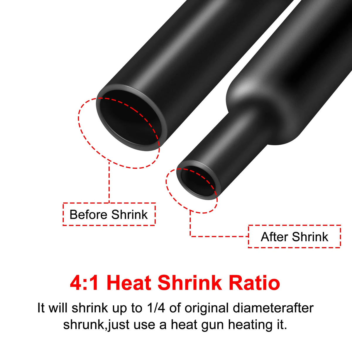 10 Meter 4:1 Heat Shrink Tube With Glue Thermoretractile  Shrinkable Tubing Dual Wall 4 6 8 12 16 18 20mm