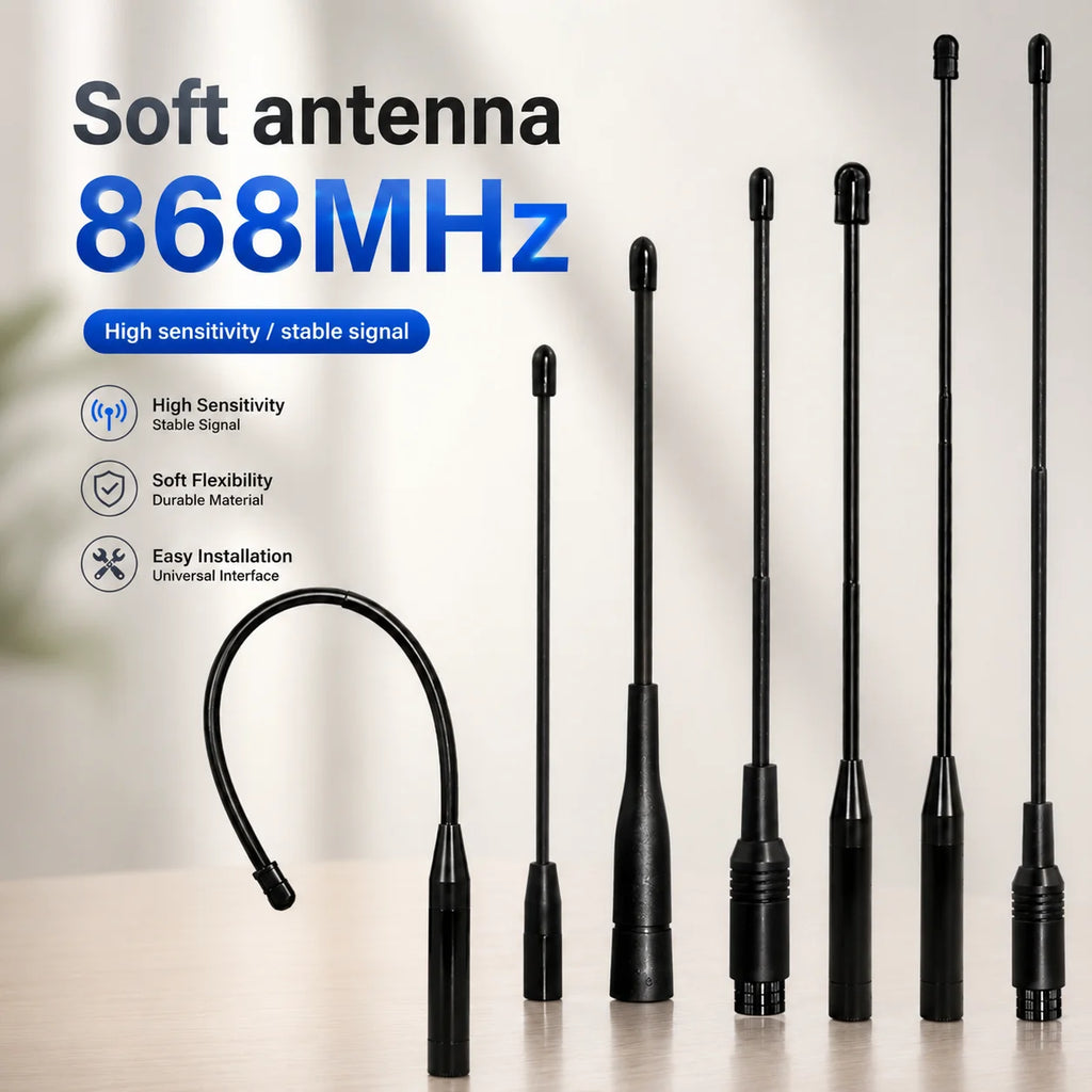 GIZONT 868MHz LoRa Flexible Whip Antenna SMA Male 863-870MHz High Gain Soft Antenna for Meshtastic LoRaWAN ESP32 Wireless Data