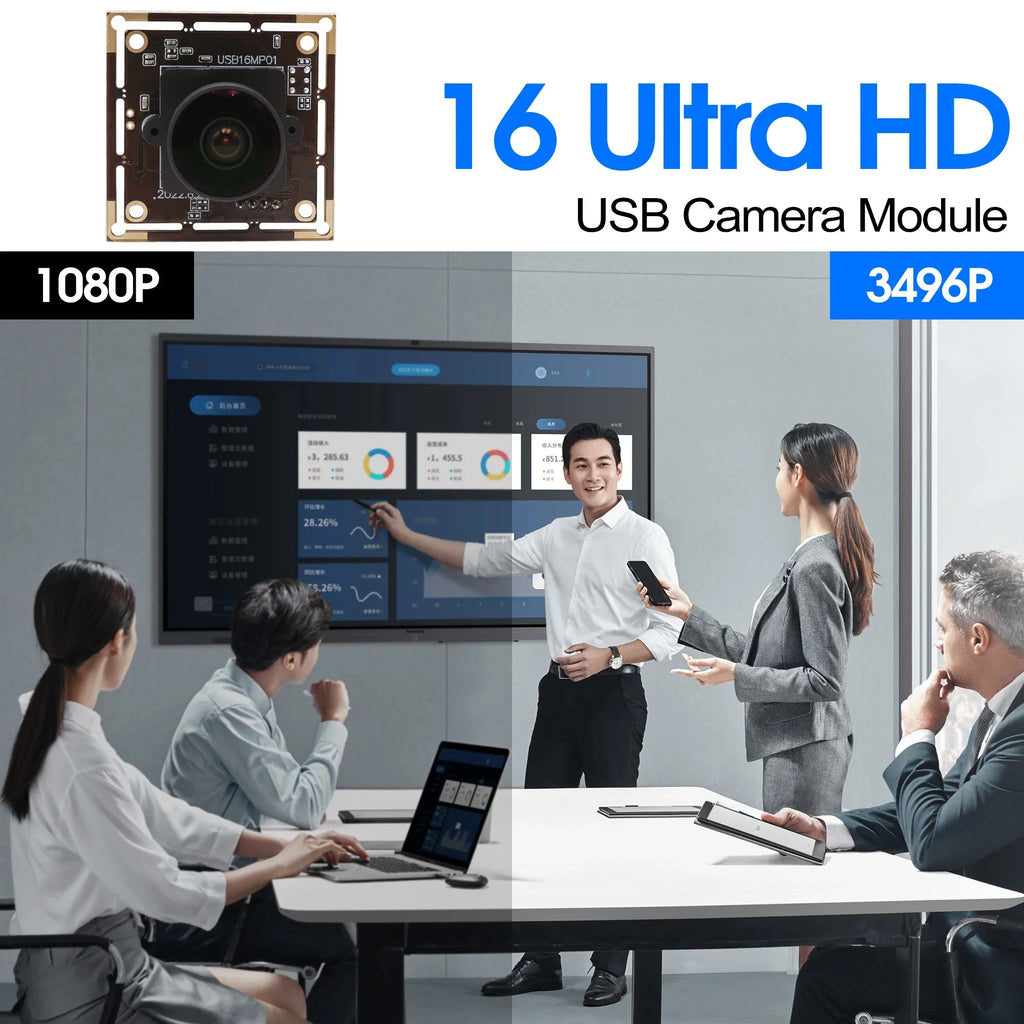ELP 16MP Wide Angle USB Camera Module with 170degree Fisheye Lens 4K IMX298 Sensor Embedded Industrial Camera for Security
