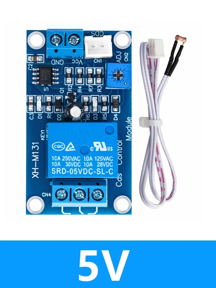 BS XH - M131 DC 5V/12V Photoresistor Relay Module - 10A Light Control with Automatic Brightness Detection
