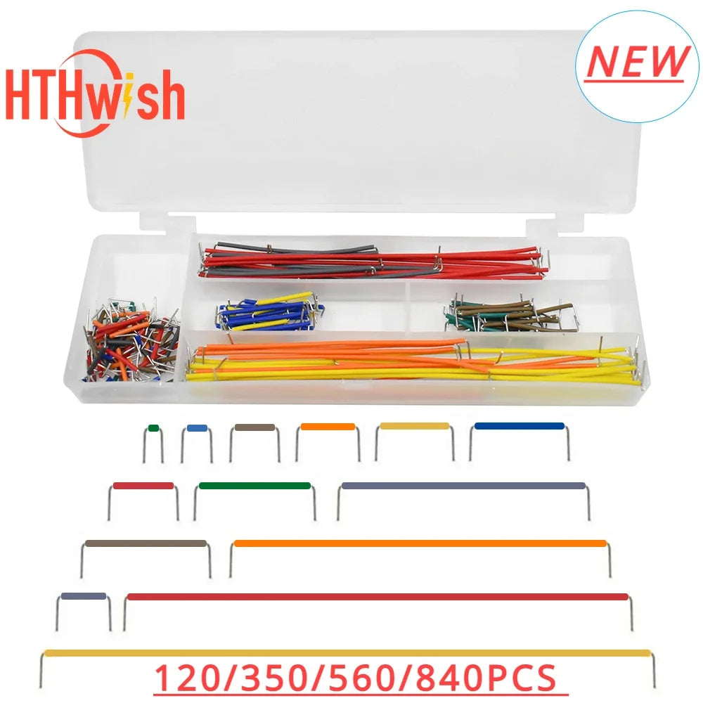 New 120/350/560/840PCS Breadboard Jumper Wire Kit 14 Lengths Assorted for Breadboard DIY Kits 26AWG 7.8cm Jumper