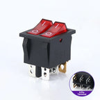 ABILKEEN 100PCS/Lot KCD2-2101N KCD2 Rocker Toggle Switch ON-OFF Latching Rocker Switch Dual Port Push Button AC250V 15A
