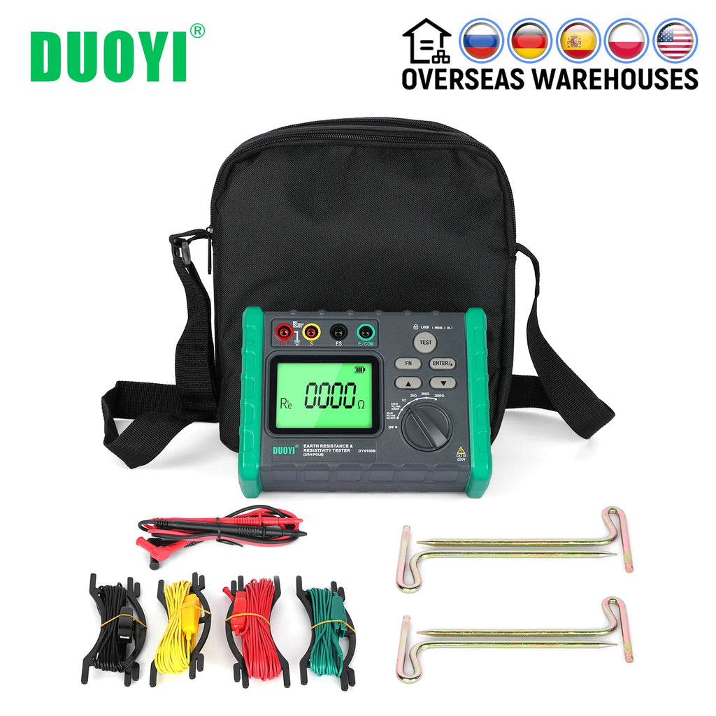 DUOYI 4100B Digital Ground Resistance Test Lightning Protection Detection Measuring Instrument Rocker Ground Resistance Tester